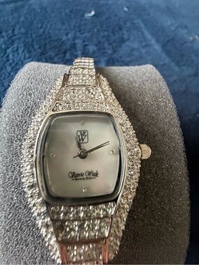Victoria Wieck Women’s Silver Crystal Pavé Bracelet Watch